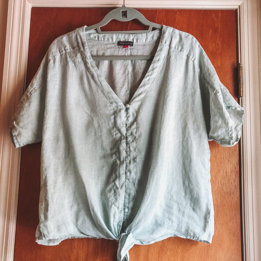 Light blue Vince Camuto linen blouse